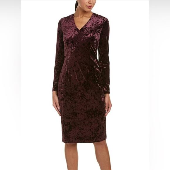 Maggy London | Purple Velvet, Long Sleeve, Dress | Size 14 - Picture 1 of 8